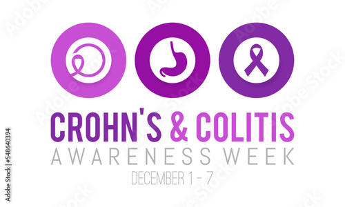 Vector illustration design concept of Crohn’s and Colitis Awareness Week observed on December 1 to 7