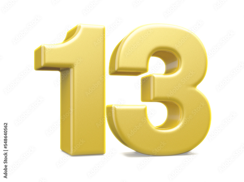 Obraz premium 3d numbers 13 golden render