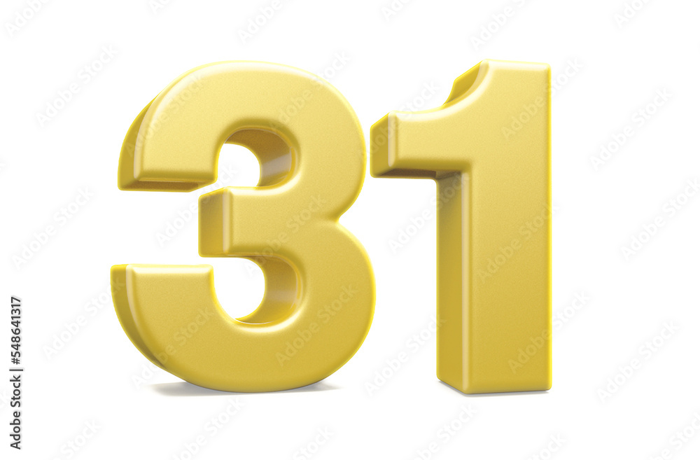 Obraz premium 3d numbers 31 golden render