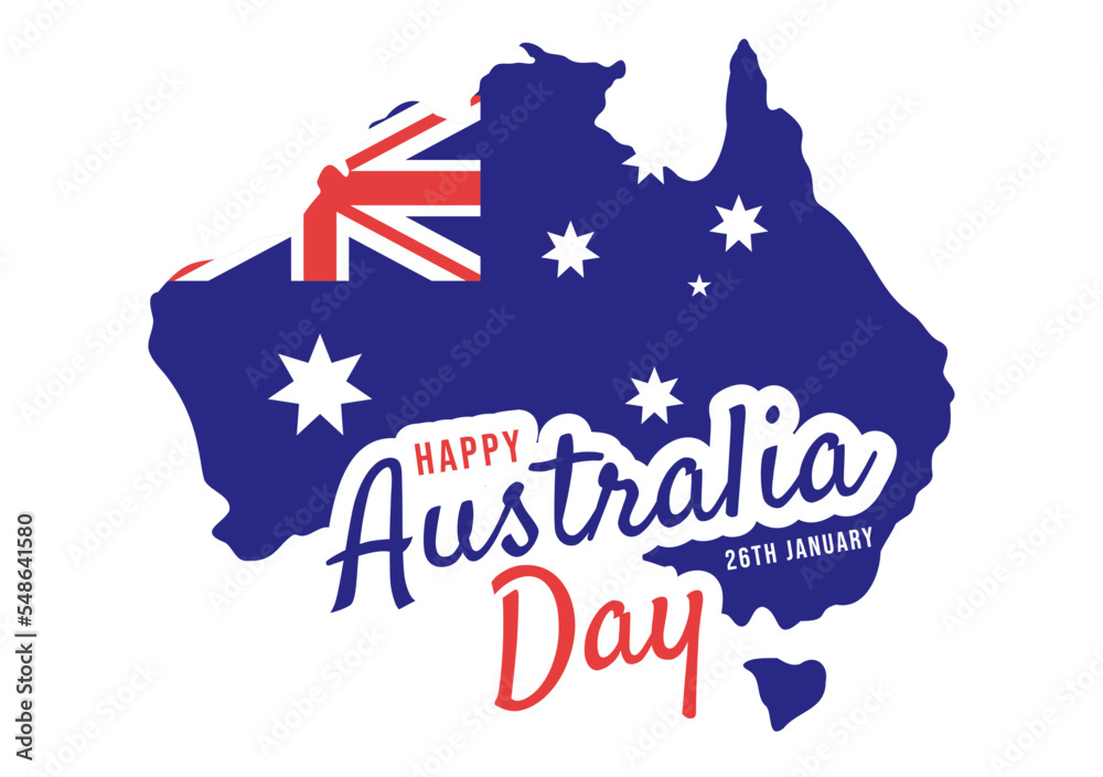 Happy Australia Day Observed Every Year on January 26th with Flags and Map to Diversity of Peoples in Flat Cartoon Hand Drawn Template Illustration Happy Australia Day Observed Every Year on January 26th with Flags and Map to Diversity of Peoples in Flat Cartoon Hand Drawn Template Illustration