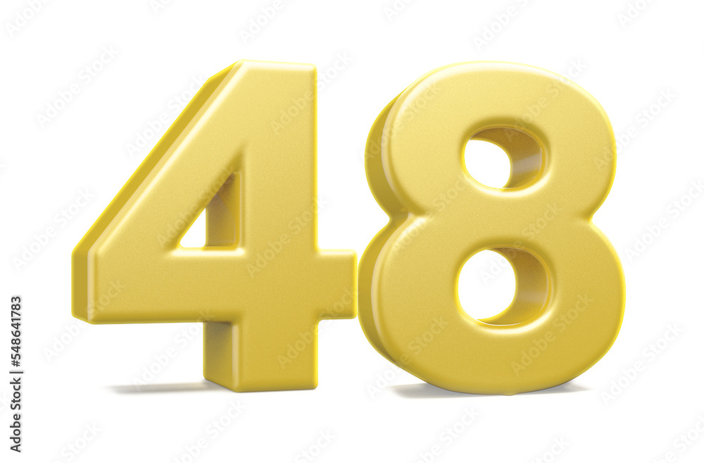 Obraz premium 3d numbers 48 golden render