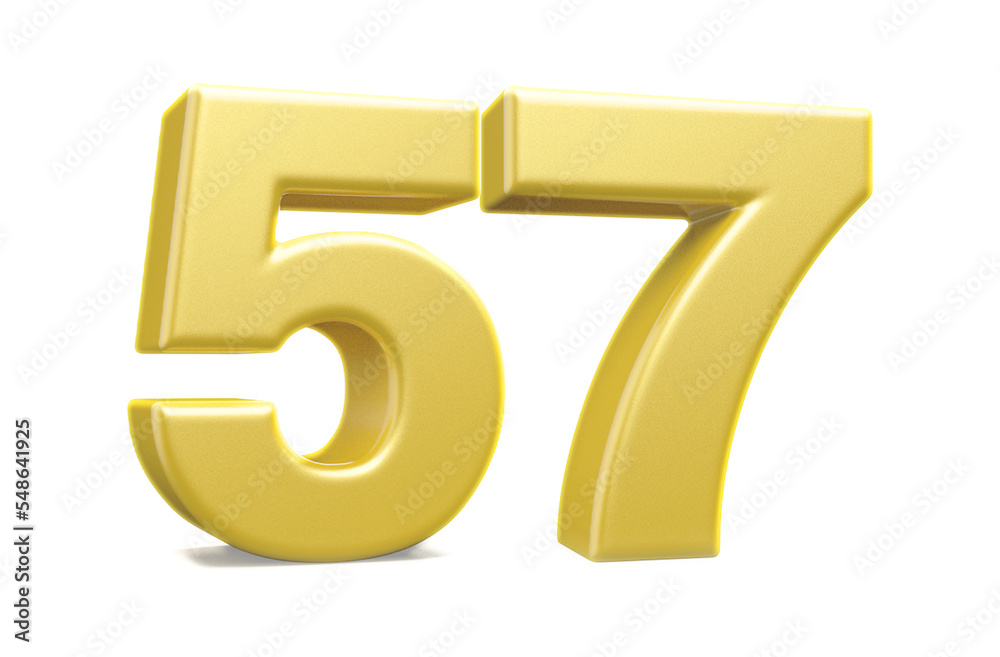3d numbers 57 golden render 3d numbers 57 golden render