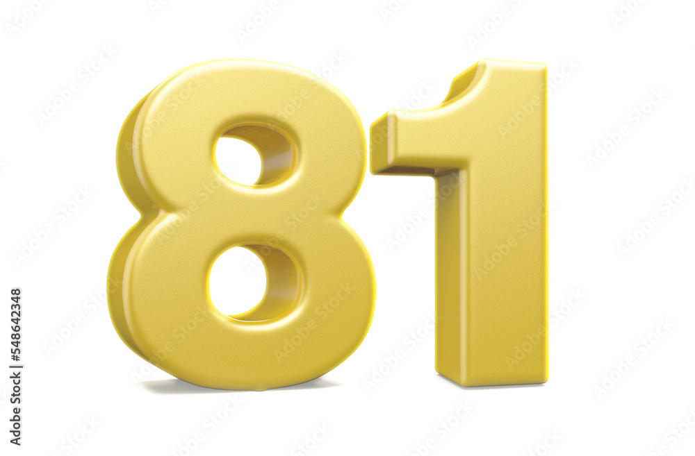 Obraz premium 3d numbers 81 golden render