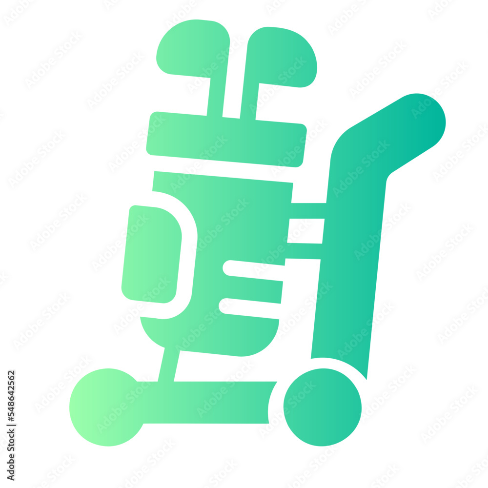 golf trolley gradient icon golf trolley gradient icon