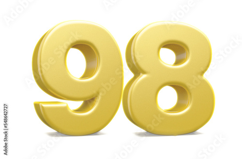 3d numbers 98 golden render