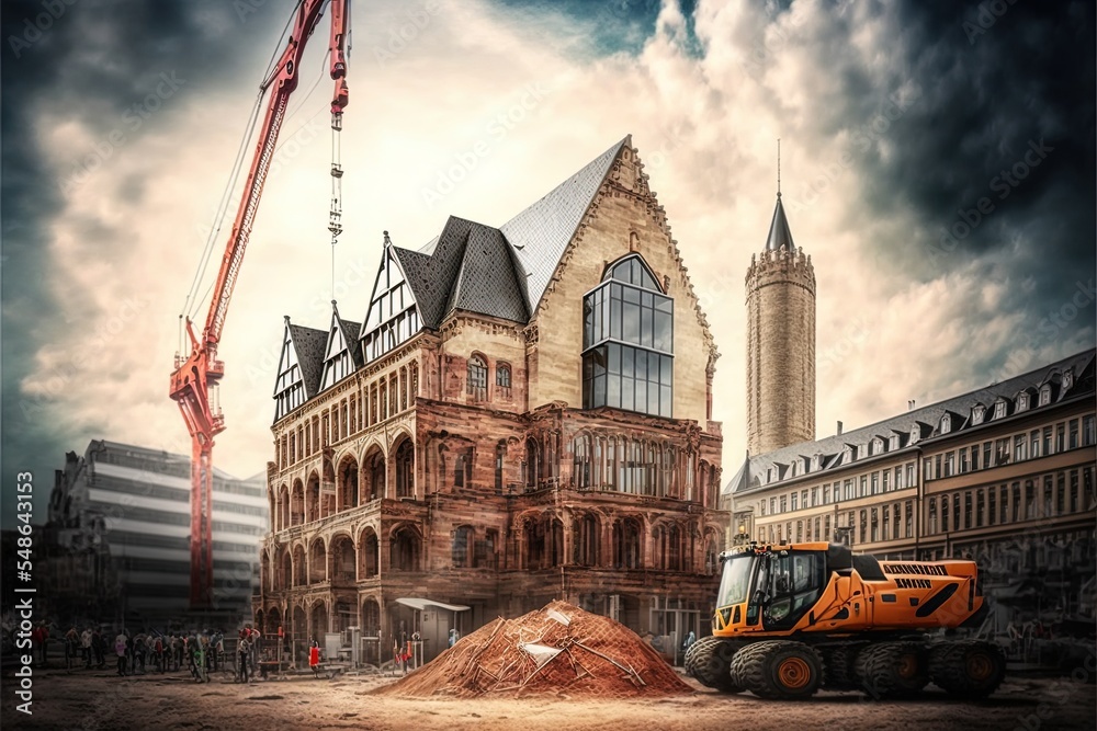 Construction Works In Frankfurt Downtown Germany Construction Works In Frankfurt Downtown Germany