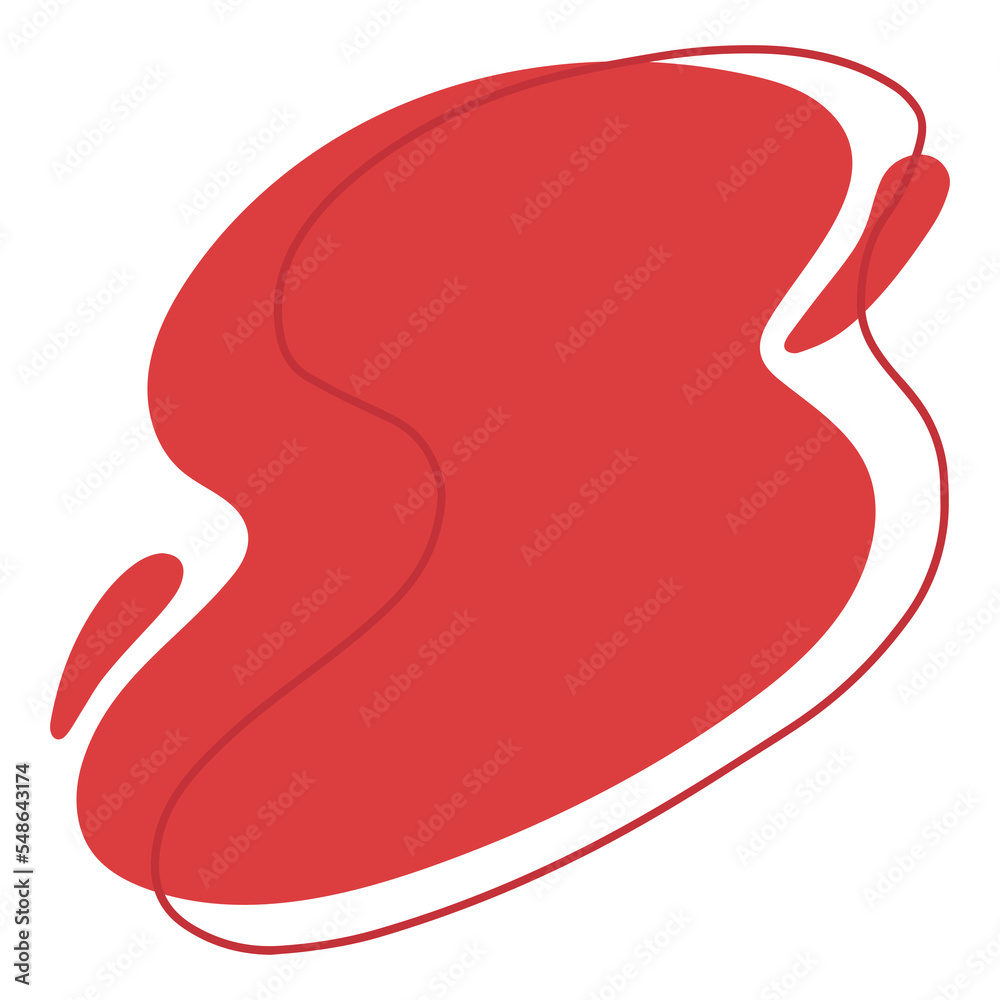 Red abstract shape stain. Vector stain. Decorative abstract element.