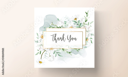 Wedding white floral invitation template