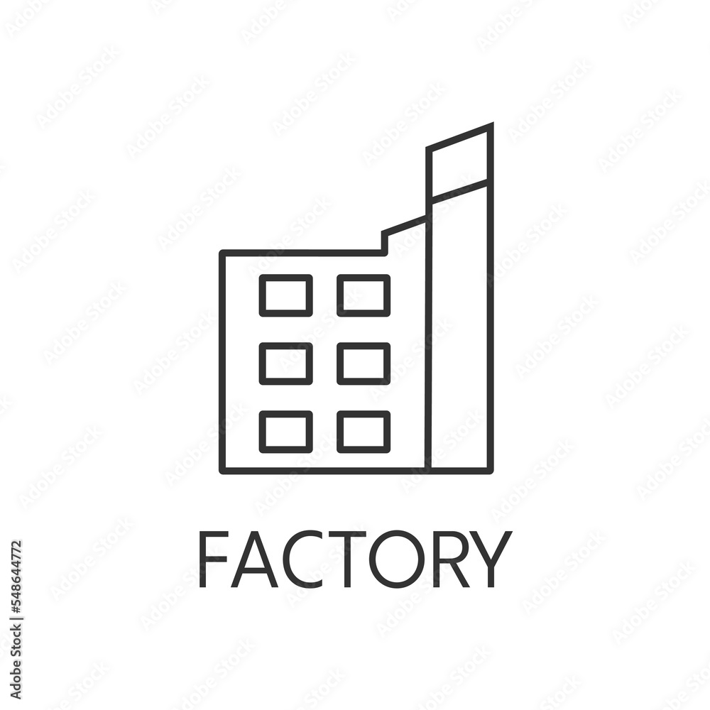 Factory icon outline. Real estate simple vector illustration