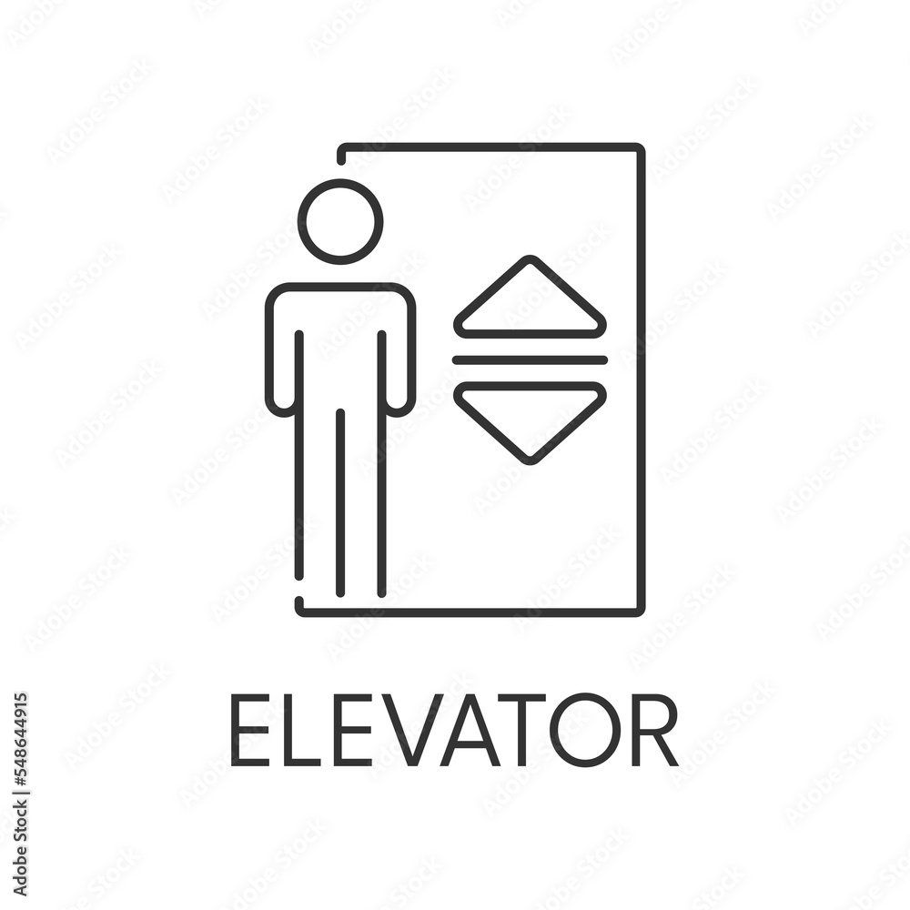 Elevator icon outline. Real estate simple vector illustration Elevator icon outline. Real estate simple vector illustration