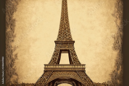 Vintage Eiffel Tower Illustration