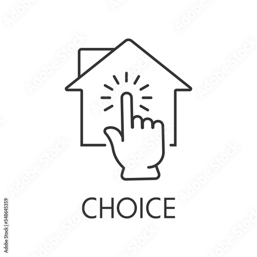 Choise icon outline. Real estate simple vector illustration