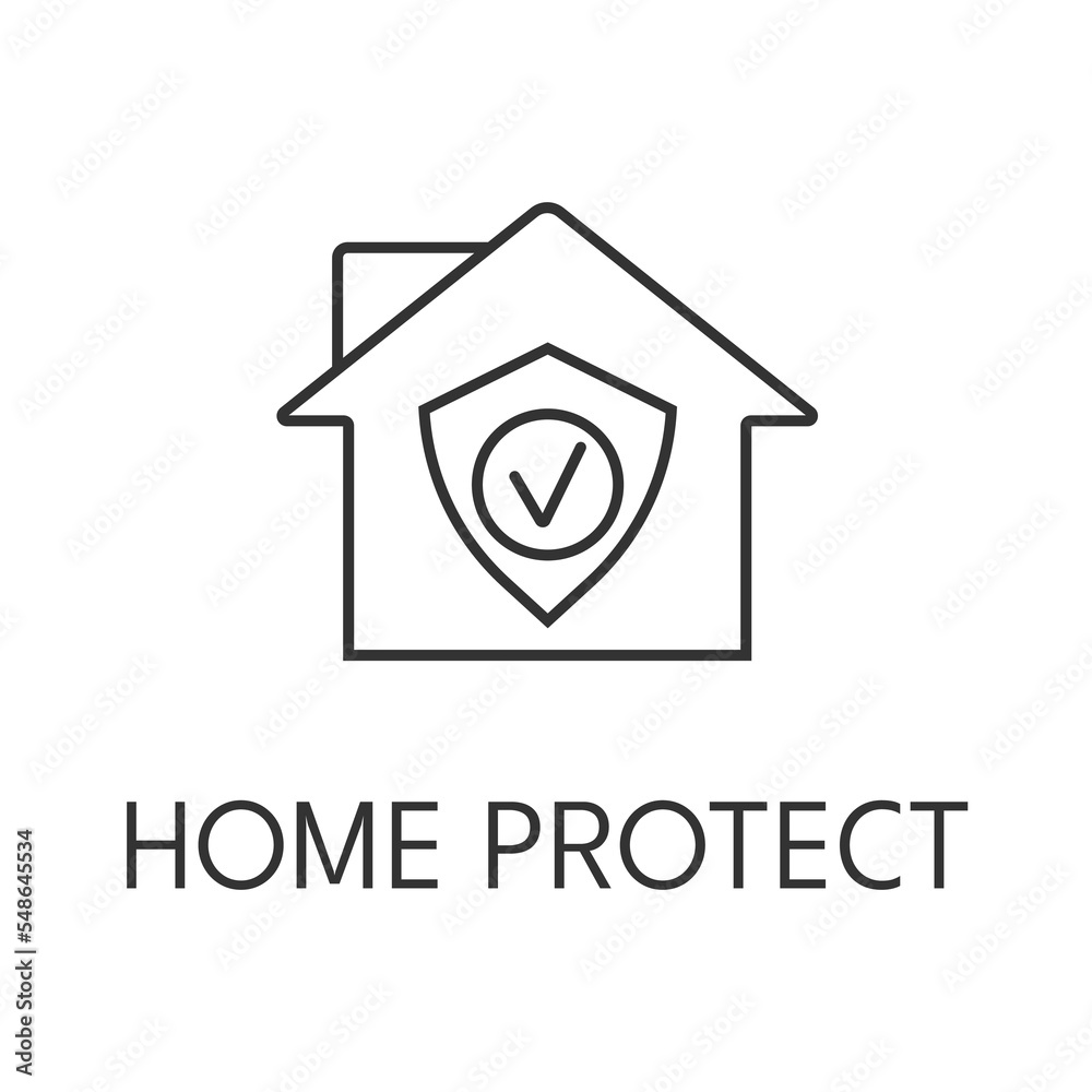 Home protect icon outline. Real estate simple vector illustration Home protect icon outline. Real estate simple vector illustration