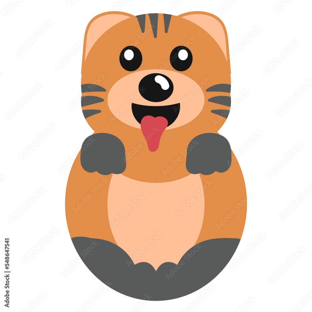Fototapeta premium Cat Hand Drawn Childish Element