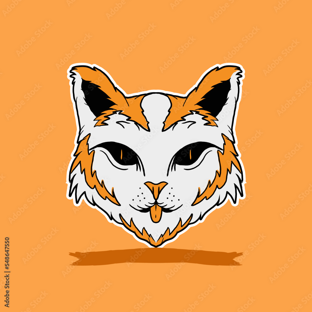 Obraz premium bicolored cat face