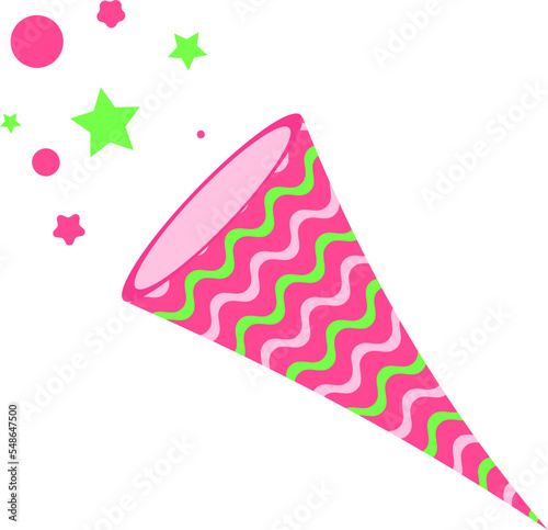 a pink trumpet with colorful patterns to complement the celebration of an event
