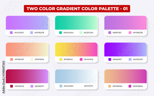 Set of vivid gradients, Vibrant colors and modern gradients with RGB HEX isolated vector template, abstract 80s vibrant colors and modern gradients