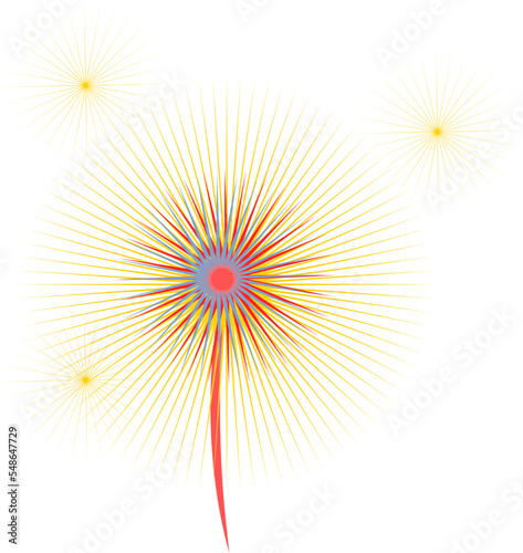 festive sparkling firecrackers exploding above the sky is very beautiful during the New Year's celebration
