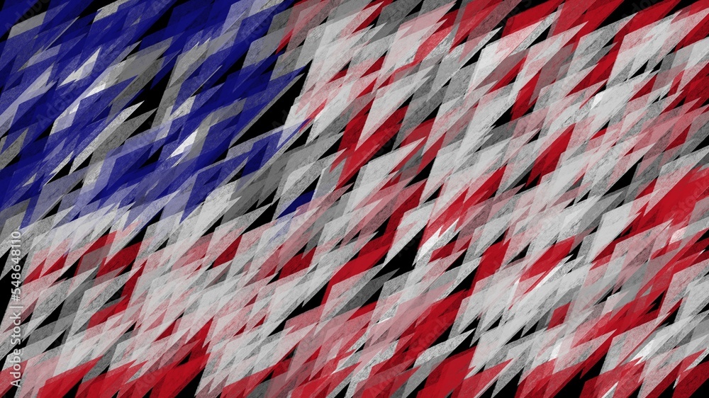 Stylized illustration of the American flag - tissue paper triangles