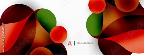 Geometric round shapes and circles abstract background. Wallpaper for concept of AI technology, blockchain, communication, 5G, science, business