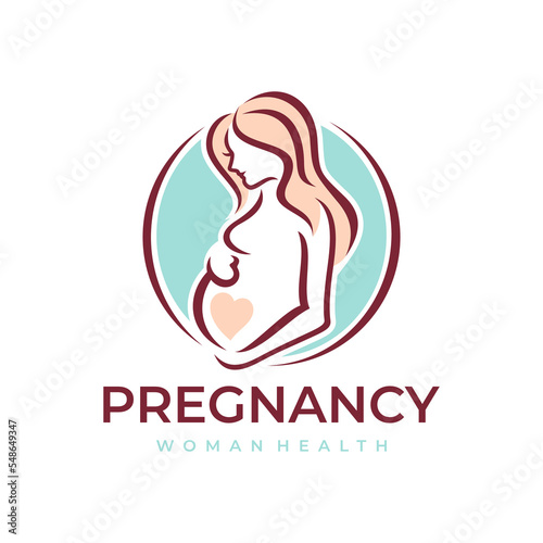 Pregnancy Pregnant Woman Maternal Logo Vector Icon Illustration