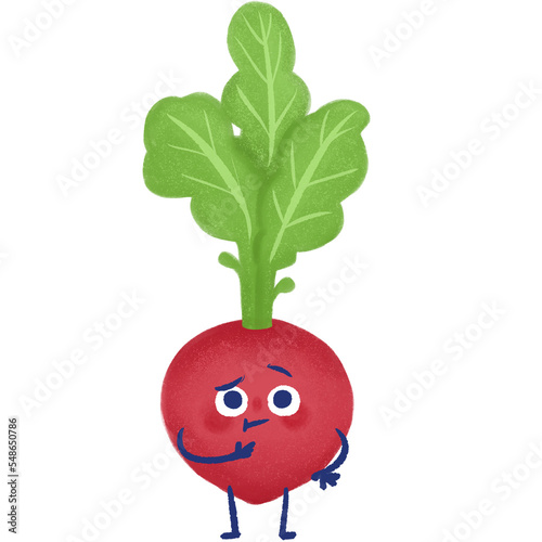 Radish character hand-drawn illustration