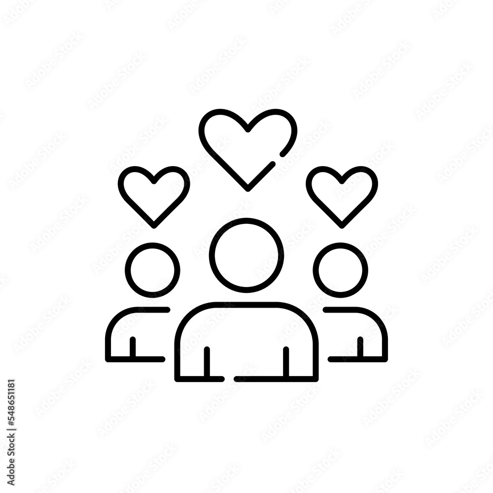 Users giving like reactions. Pixel perfect, editable stroke icon Users giving like reactions. Pixel perfect, editable stroke icon