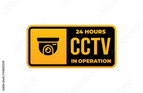 Attention cctv in operation symbol vector