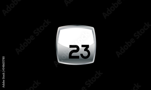 23 New Number Metal Silver Modern Logo © nomersatu