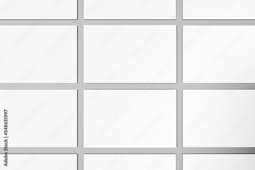 Blank white business cards preview. Template for id on top view