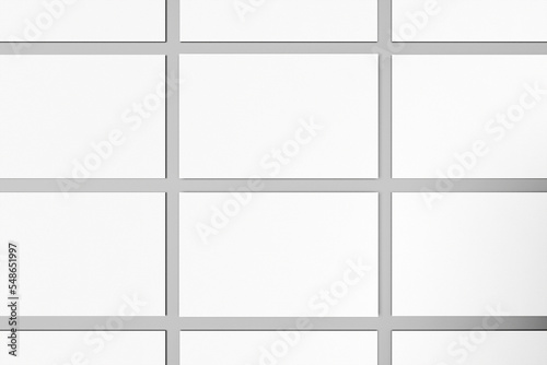 Blank white business cards preview. Template for id on top view