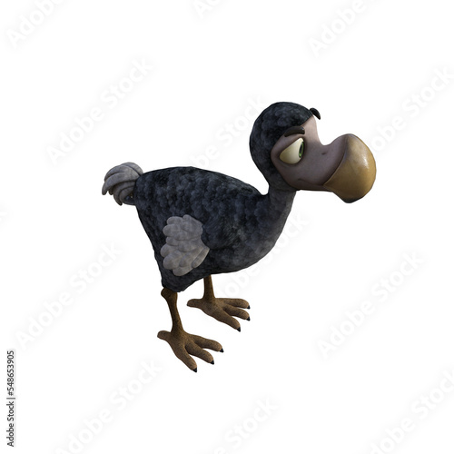 Vulture baby cartoon character on transparent background. PNG file, 3d rendering illustration.