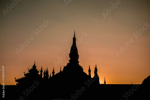 Pha That Luang festival Vientiane  Laos. That-Luang Golden Pagoda in Vientiane  Laos. This place is history of laos and Pha That Luang is know to foreign tourists.