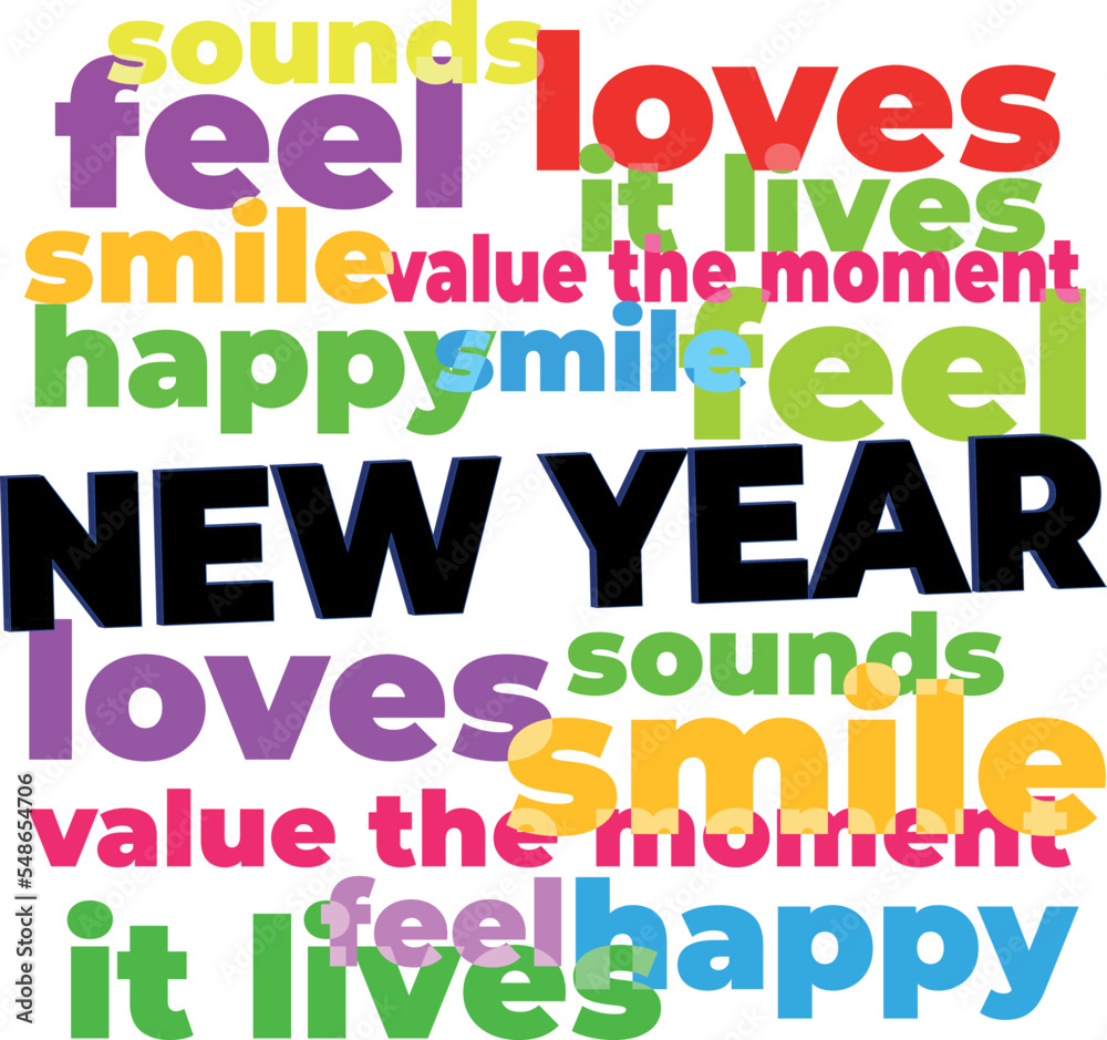 Fototapeta premium Vector for colorful new year poster