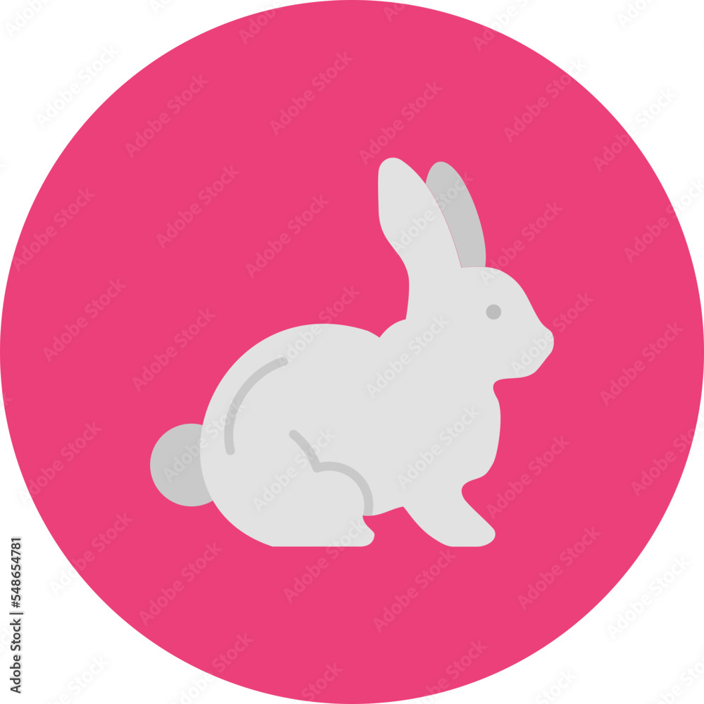 Obraz premium Rabbit Multicolor Circle Flat Icon