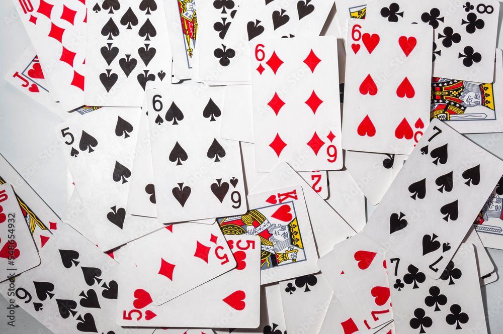 Poker deck with white background,several playing cards with white background Poker deck with white background,several playing cards with white background