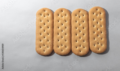 Corn starch biscuit known in Brazil as maizena biscuit, white background for clipping
