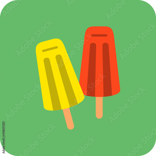 Ice Lolly Multicolor Round Corner Flat Icon