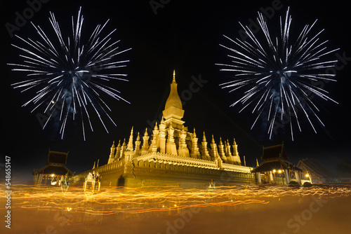 Pha That Luang festival Vientiane, Laos. That-Luang Golden Pagoda in Vientiane, Laos. This place is history of laos and Pha That Luang is know to foreign tourists. photo