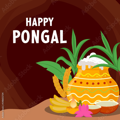 flat happy pongal festival to celebrate the harvest