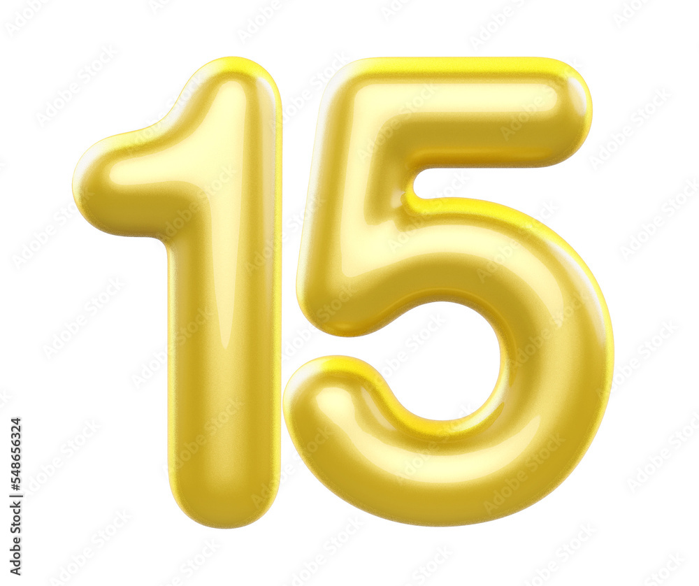 3d balloon numbers 15 golden 3d balloon numbers 15 golden