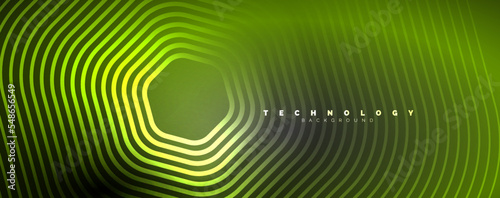 Techno shiny hexagons abstract background, technology energy space light concept, abstract background wallpaper design