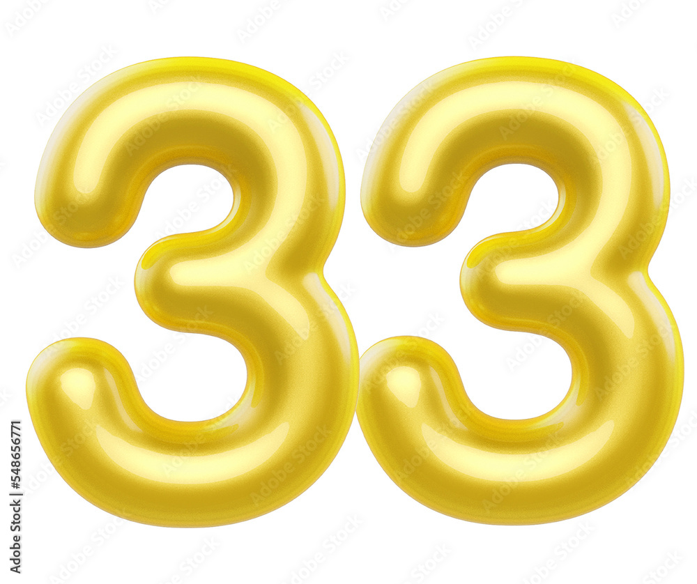 3d balloon numbers 33 golden 3d balloon numbers 33 golden