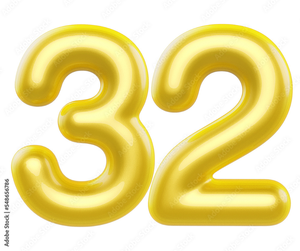 3d balloon numbers 32 golden 3d balloon numbers 32 golden