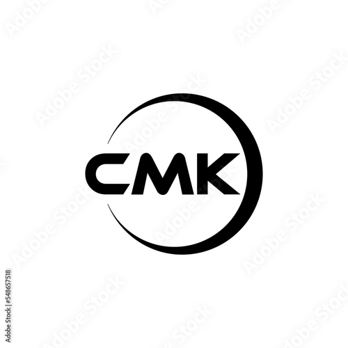 CMK letter logo design with white background in illustrator, cube logo, vector logo, modern alphabet font overlap style. calligraphy designs for logo, Poster, Invitation, etc. photo