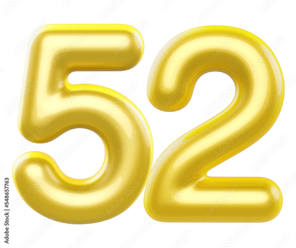 3d balloon numbers 52 golden 3d balloon numbers 52 golden