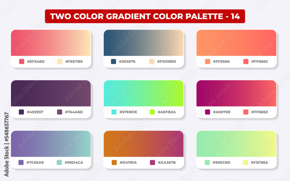 Set of vivid gradients, Vibrant colors and modern gradients with RGB HEX isolated vector template, Colorful vector modern fresh gradient backgrounds Set of vivid gradients, Vibrant colors and modern gradients with RGB HEX isolated vector template, Colorful vector modern fresh gradient backgrounds