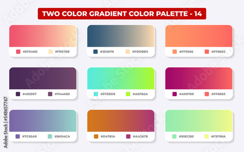 Set of vivid gradients, Vibrant colors and modern gradients with RGB HEX isolated vector template, Colorful vector modern fresh gradient backgrounds