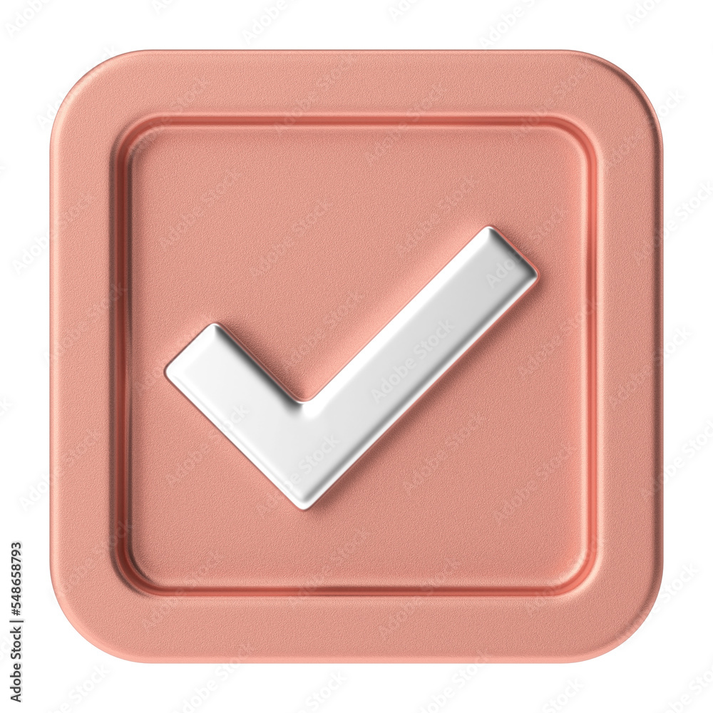 Checkbox. Check mark. 3D illustration. Checkbox. Check mark. 3D illustration.