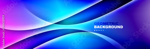 Abstract background - waves and lines composition created with lights and shadows. Technology or business digital template